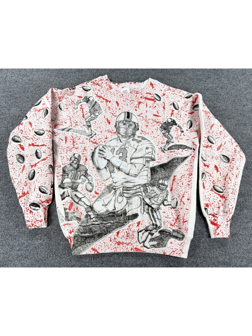 Vintage 90s Dan Marino Football Sweatshirt-All Over Print-Men's Medium